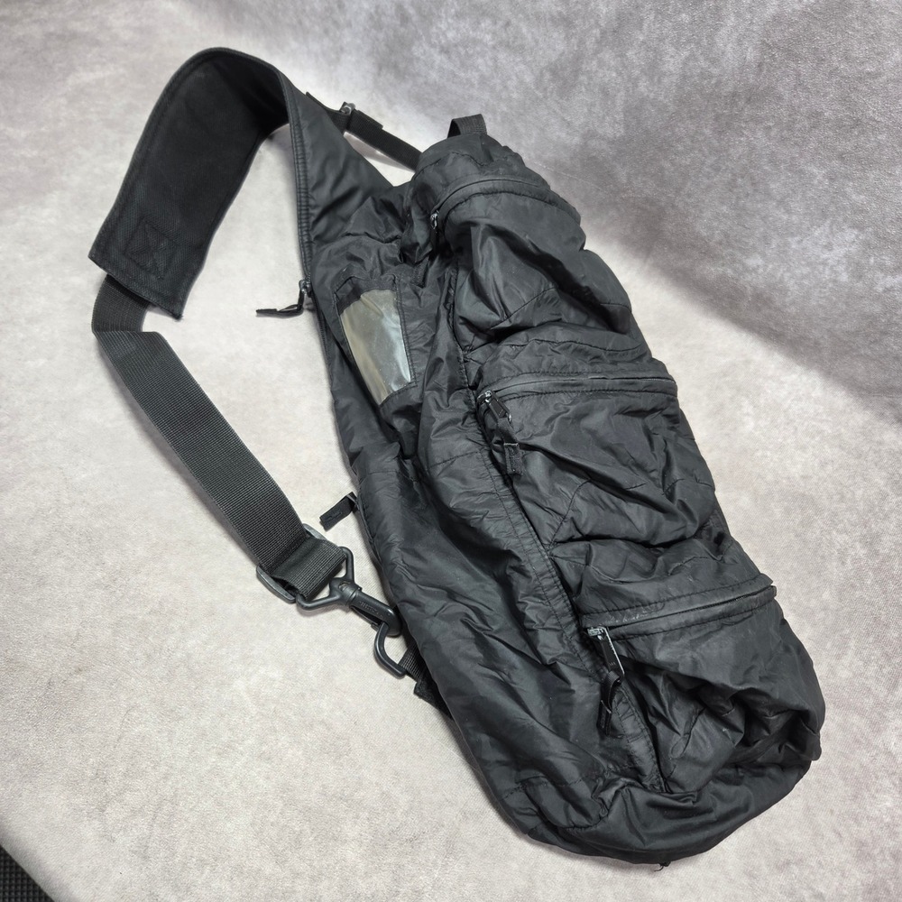 Vintage 2003 Gap Black Nylon Technical Sling Bag Crossbody Backpack 186596